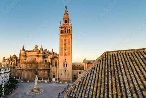 Giralda in the city of Seville in Andalusia, Spain. photo