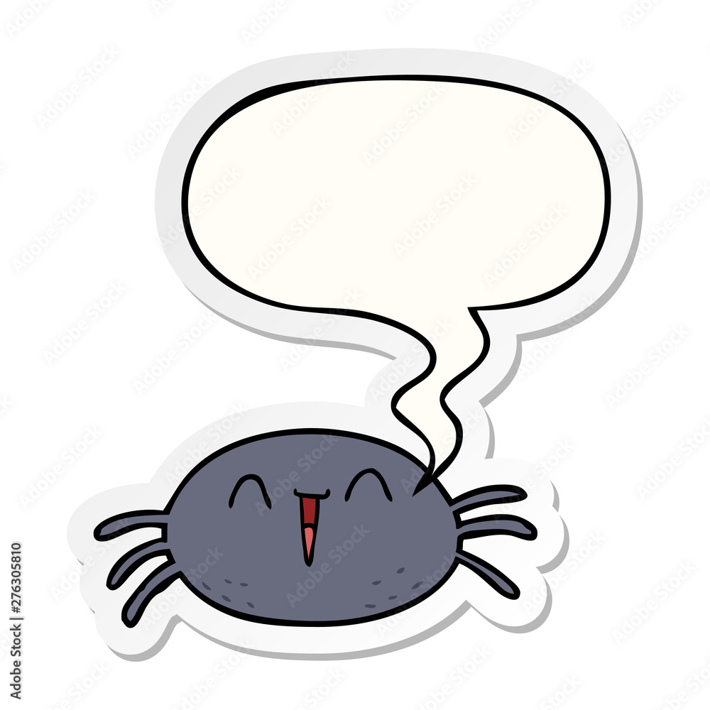 cartoon halloween spider and speech bubble sticker cartoon halloween spider and speech bubble sticker