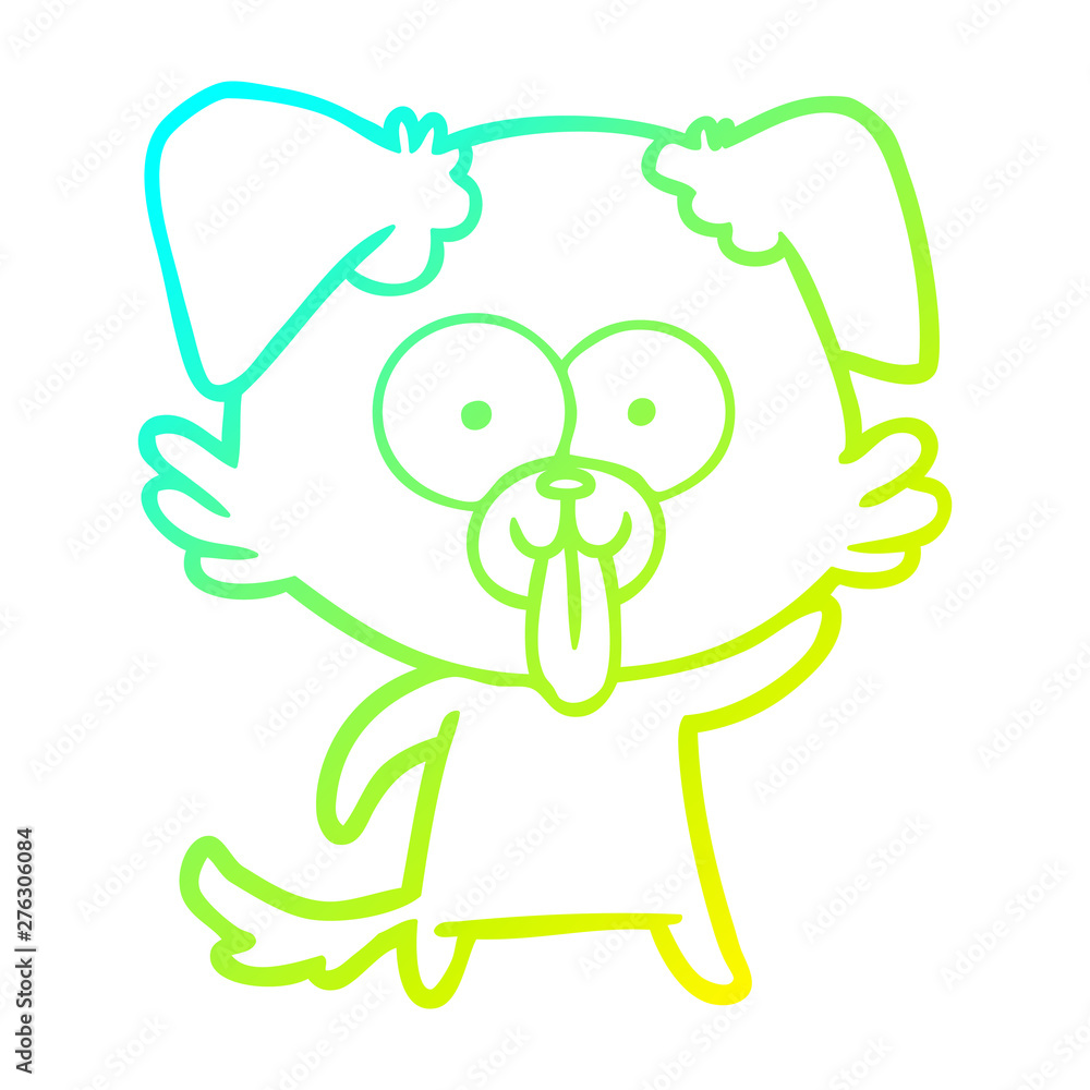 cold gradient line drawing cartoon dog with tongue sticking out cold gradient line drawing cartoon dog with tongue sticking out