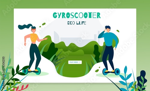 Gyroscooter Eco Life Lettering Banner Template