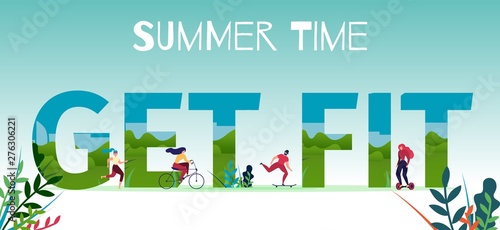 Get Fit Invitation Flat Advertising Sports Banner
