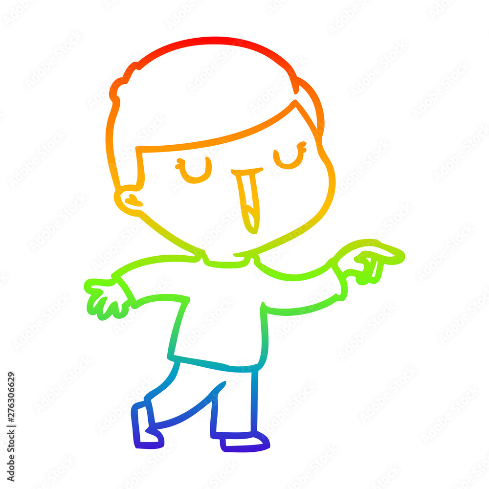 rainbow gradient line drawing cartoon happy boy rainbow gradient line drawing cartoon happy boy