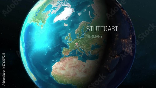 Germany - Stuttgart - Zooming from space to city photo
