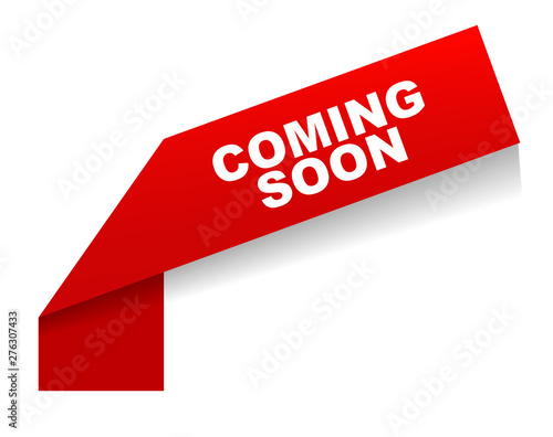red vector banner coming soon