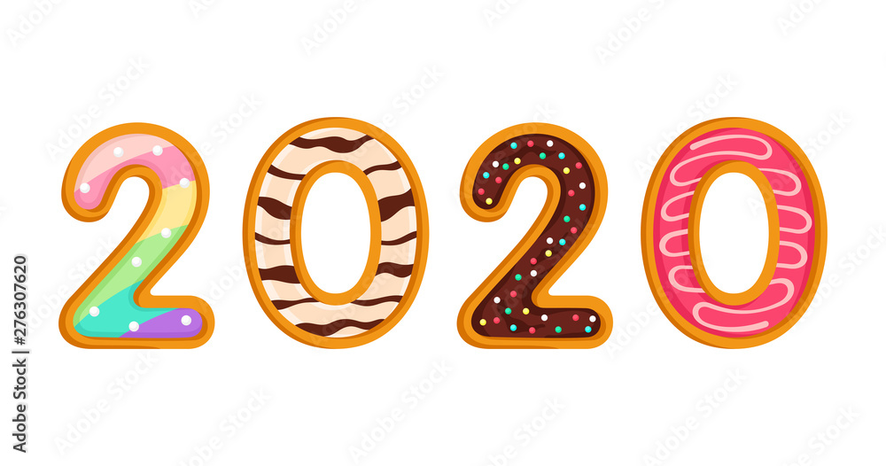 Fotografie 2020 New Year ginger bread style, festive decorated