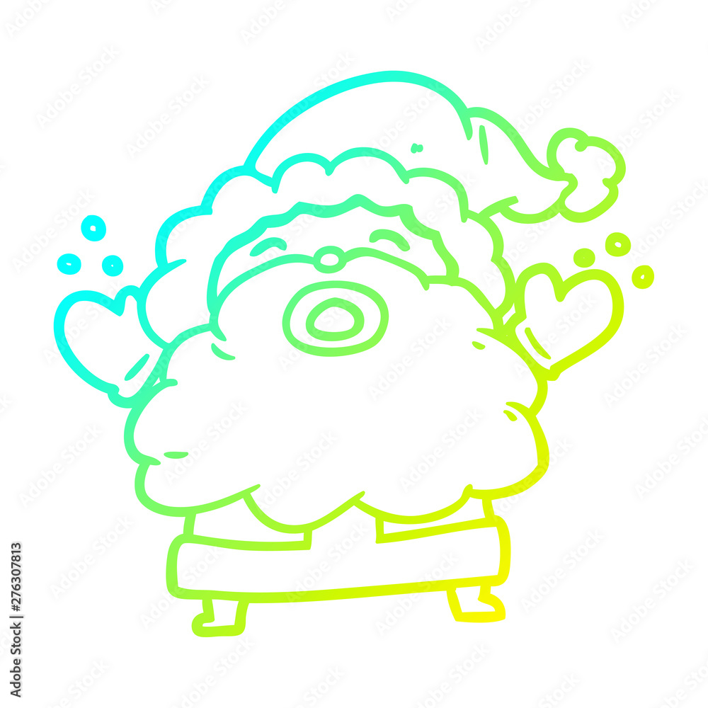cold gradient line drawing santa claus shouting in frustration cold gradient line drawing santa claus shouting in frustration