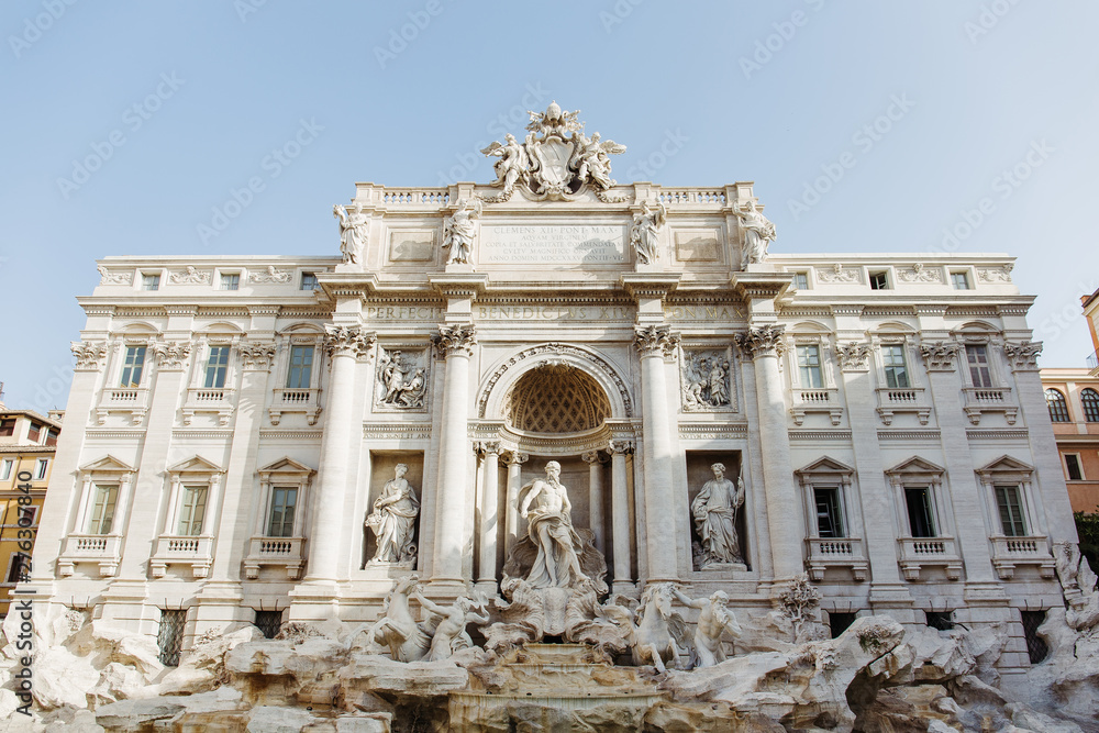 Trevi Fountain (Fontana di Trevi) in Rome, Italy.
