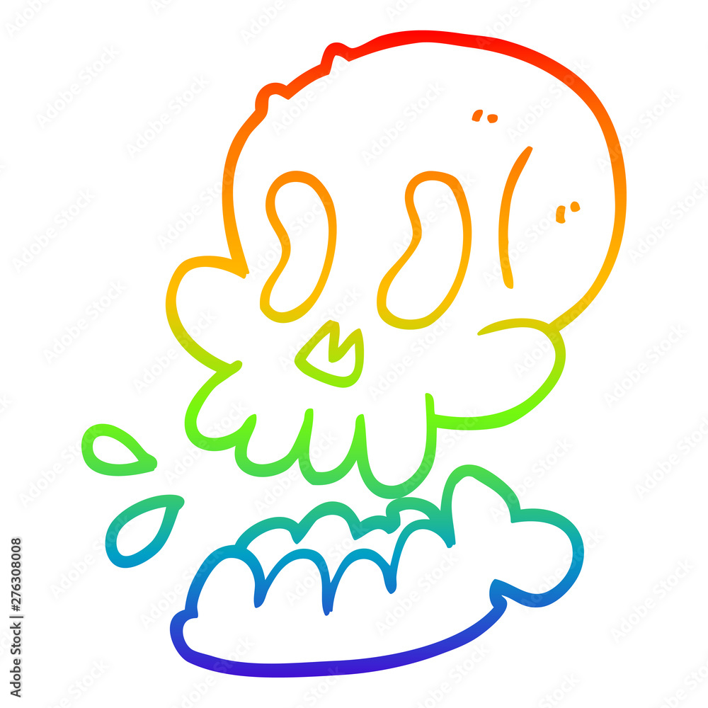 rainbow gradient line drawing funny cartoon skull rainbow gradient line drawing funny cartoon skull
