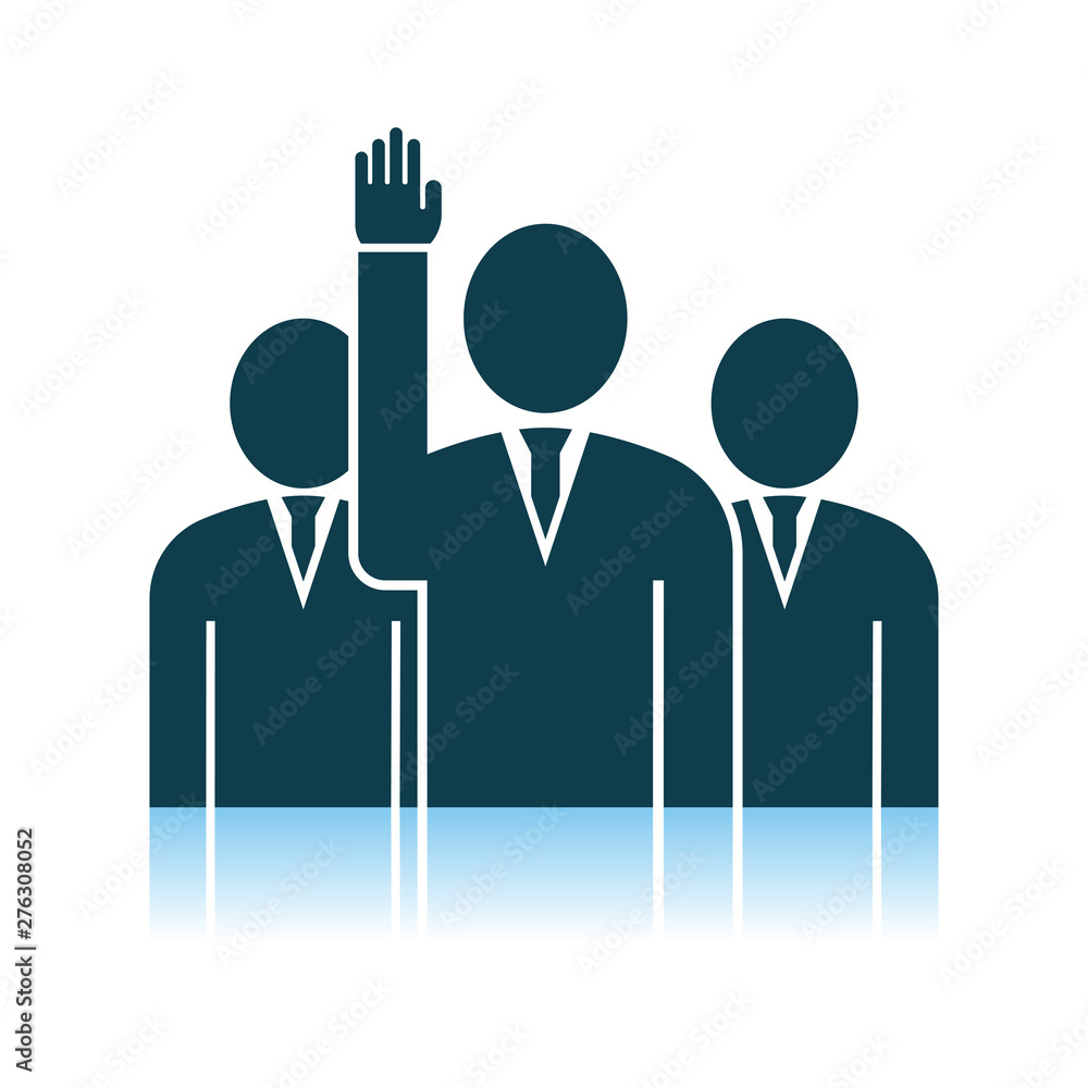 Voting Man With Men Behind Icon Voting Man With Men Behind Icon