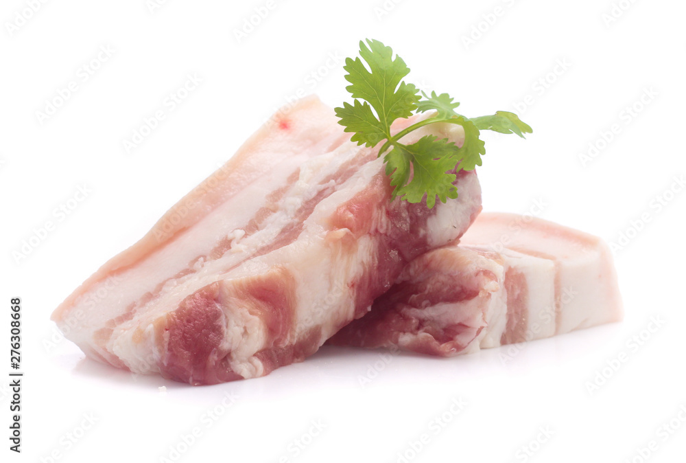 Pork belly on a white background Pork belly on a white background