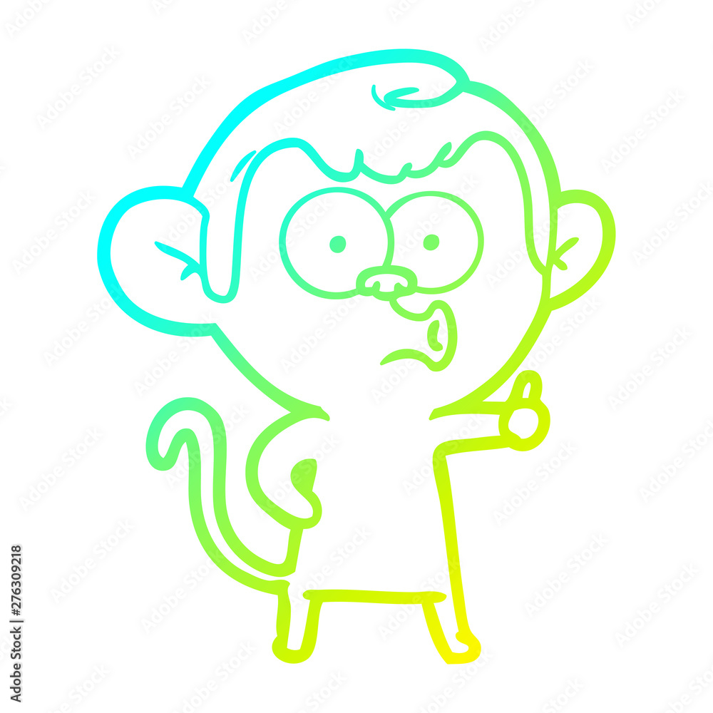 cold gradient line drawing cartoon hooting monkey cold gradient line drawing cartoon hooting monkey