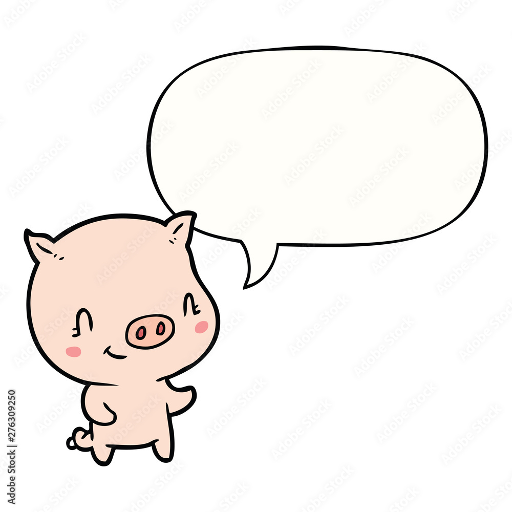 cute cartoon pig and speech bubble cute cartoon pig and speech bubble