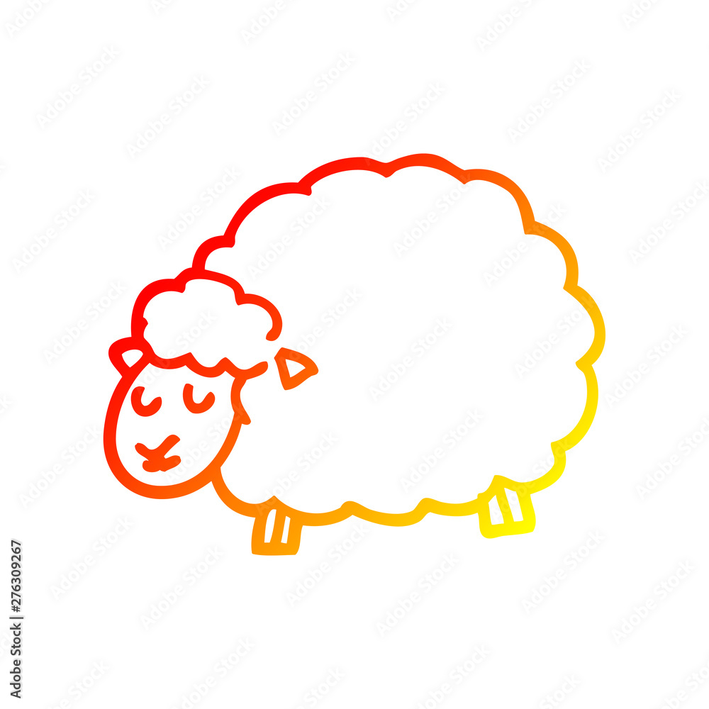warm gradient line drawing cartoon sheep warm gradient line drawing cartoon sheep