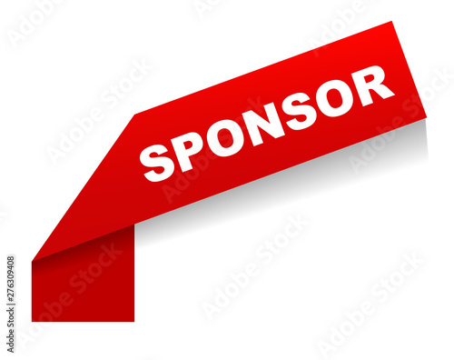red vector banner sponsor