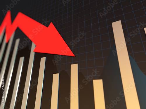 Falling arrow, career failure and economic decline and bankruptcy