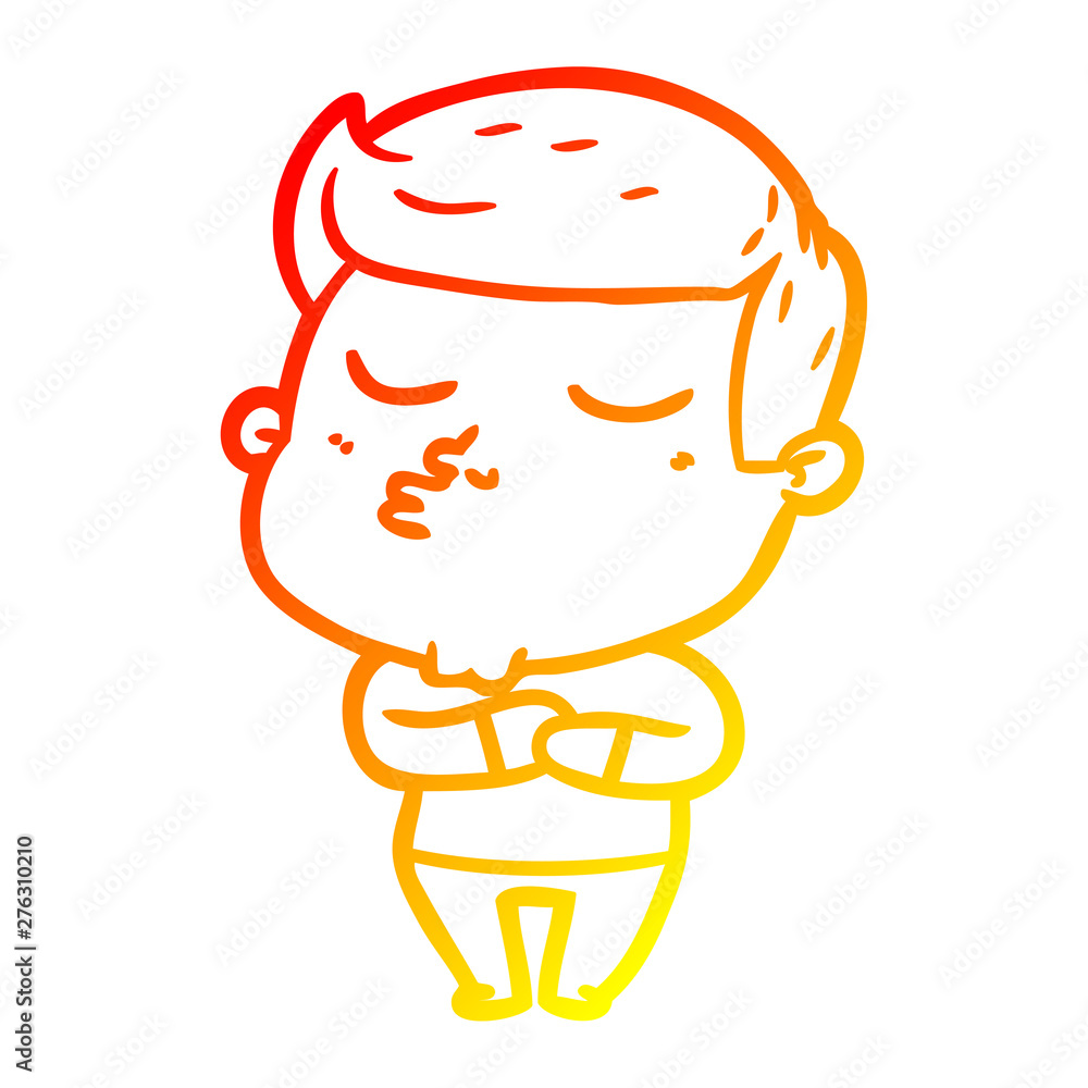 warm gradient line drawing cartoon model guy pouting warm gradient line drawing cartoon model guy pouting