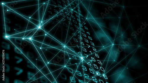 Cyber security blockchain, global cyberattack, black background