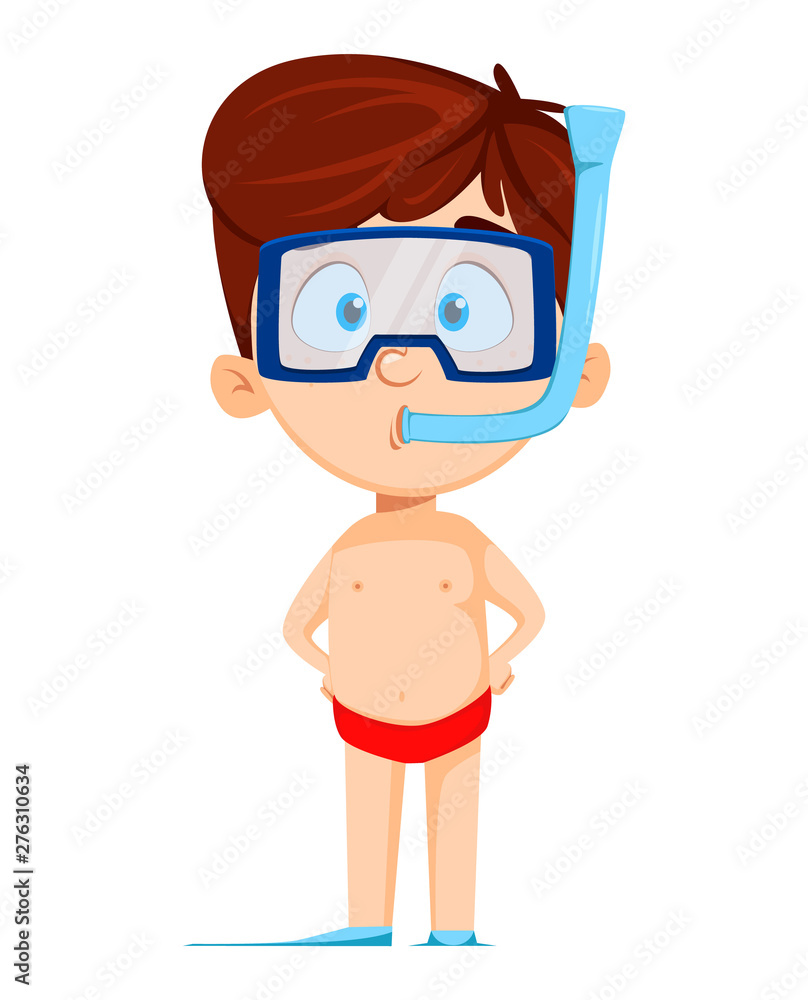 Boy cartoon character. Cute funny child