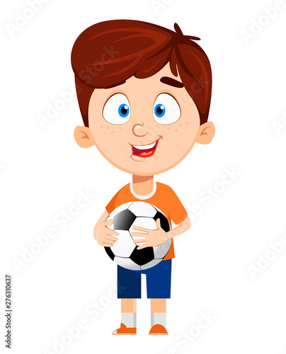 Boy cartoon character. Cute funny child