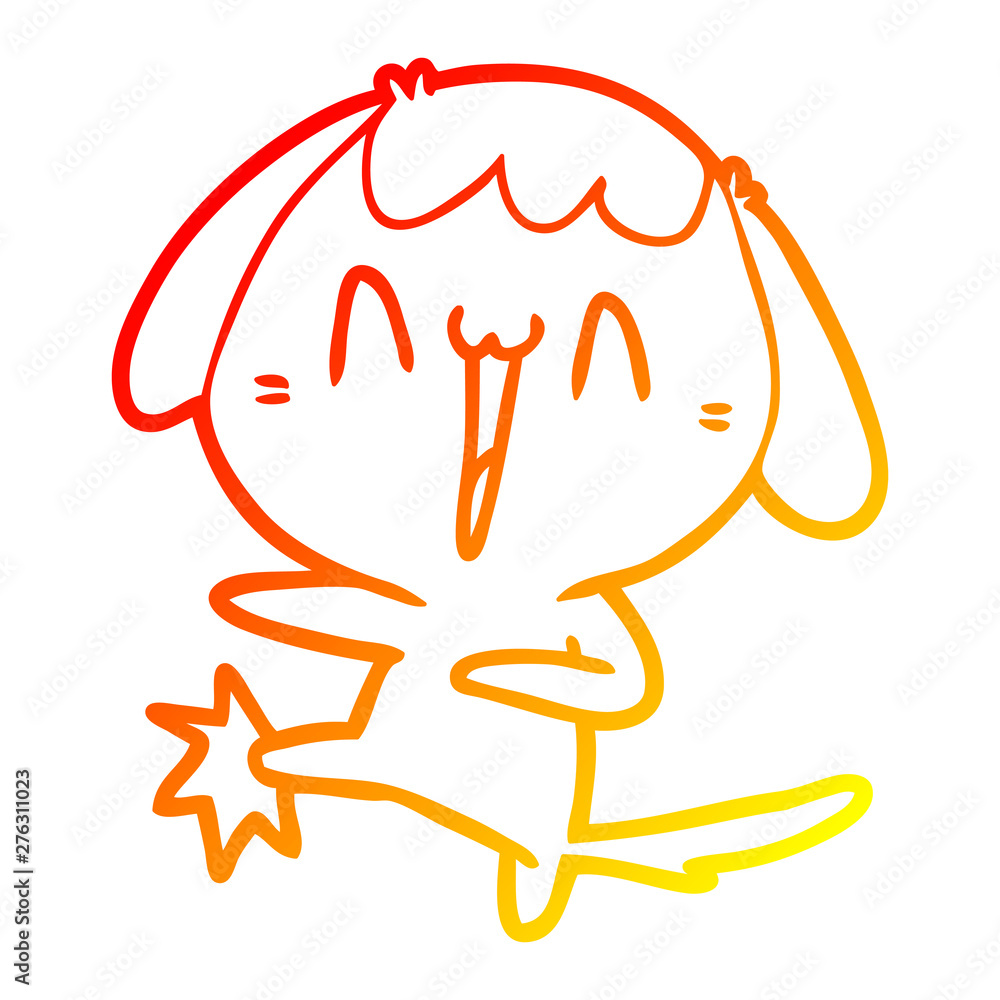 warm gradient line drawing cartoon laughing dog kicking warm gradient line drawing cartoon laughing dog kicking
