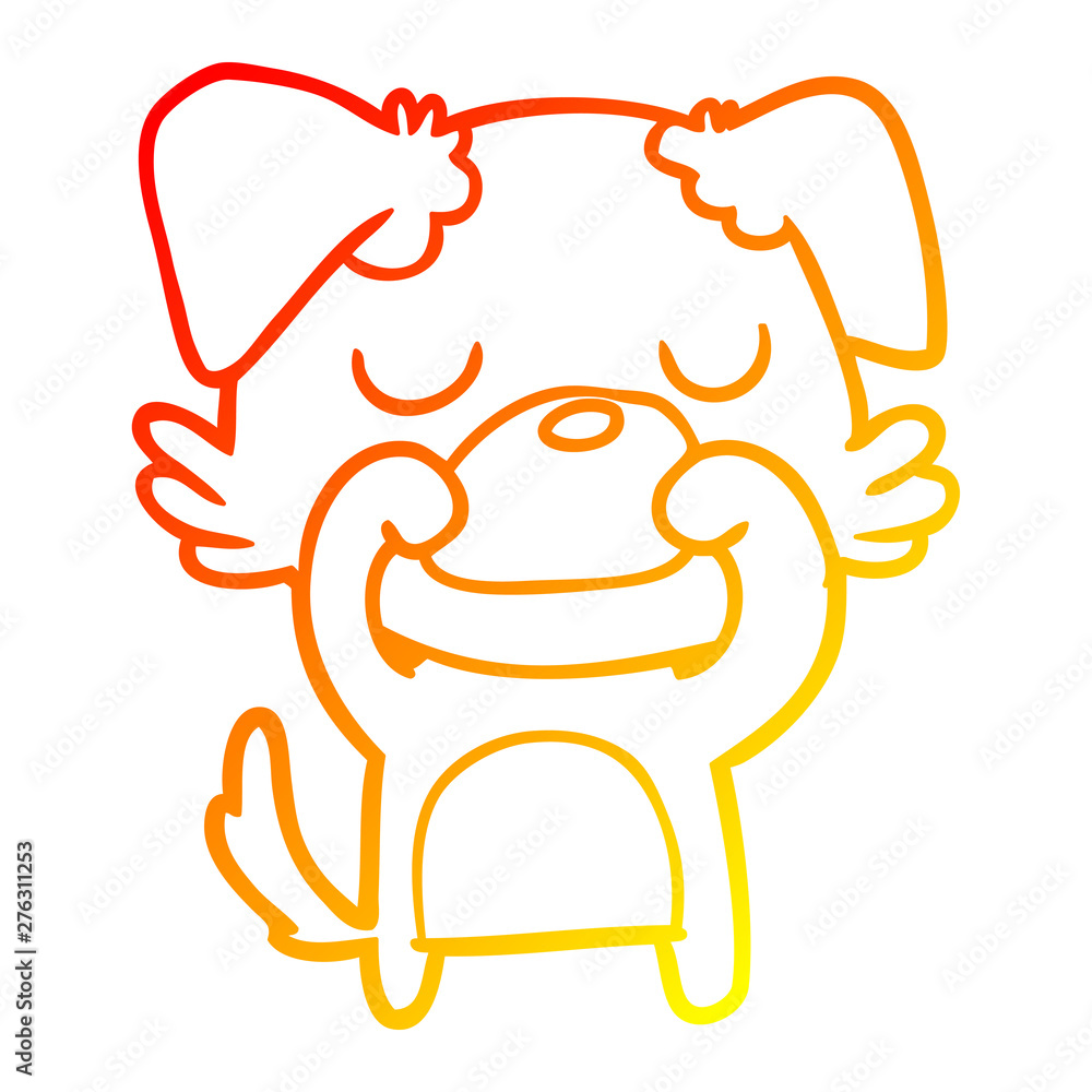 warm gradient line drawing cartoon dog warm gradient line drawing cartoon dog