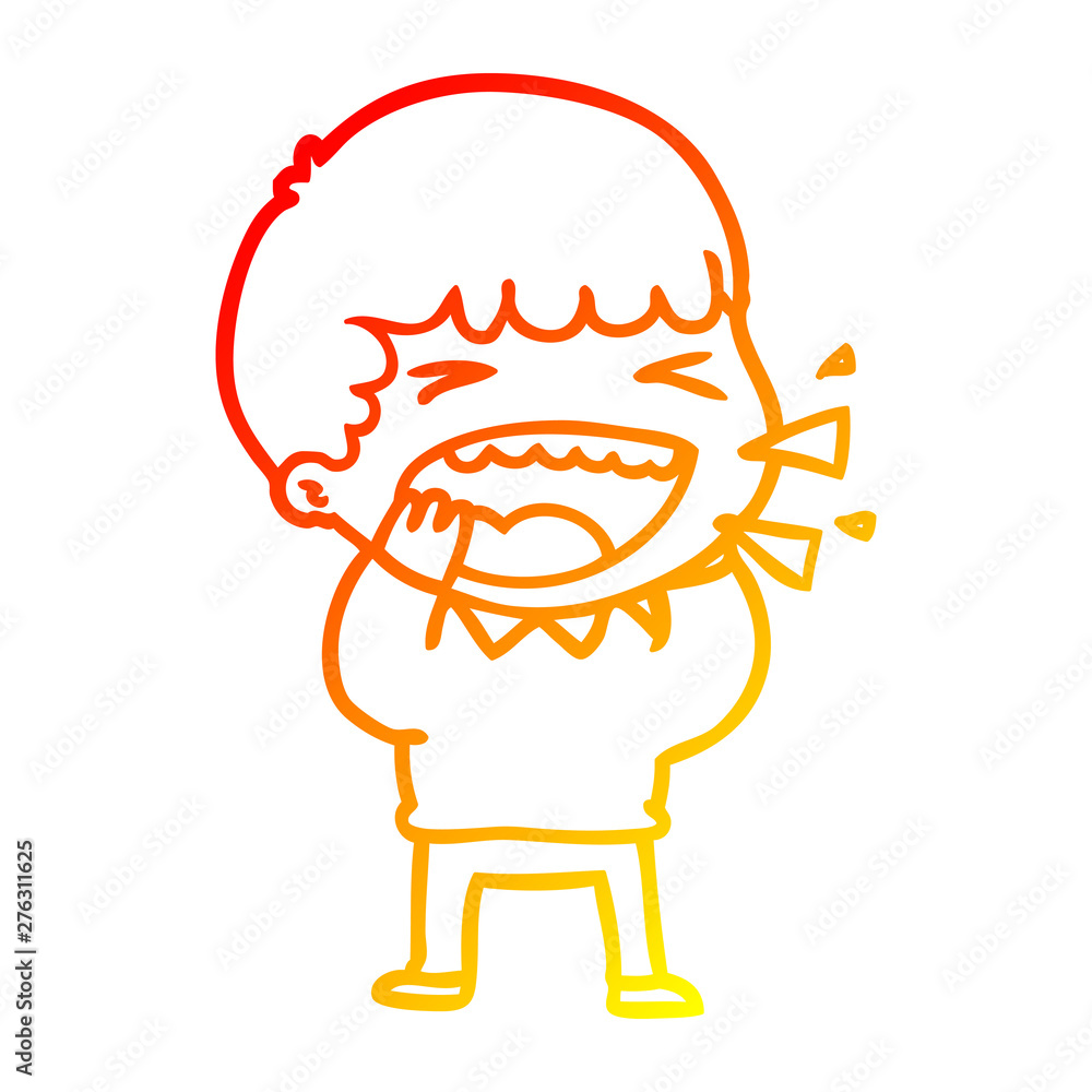 warm gradient line drawing cartoon laughing man warm gradient line drawing cartoon laughing man