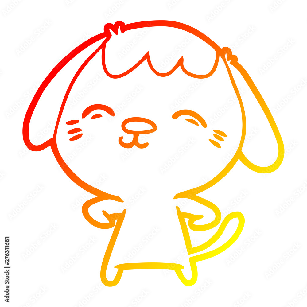warm gradient line drawing happy cartoon dog warm gradient line drawing happy cartoon dog
