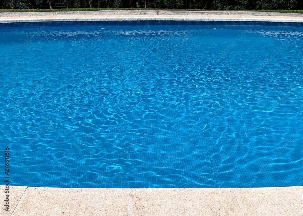clear blue water in the pool closeup