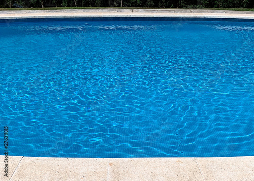 clear blue water in the pool closeup