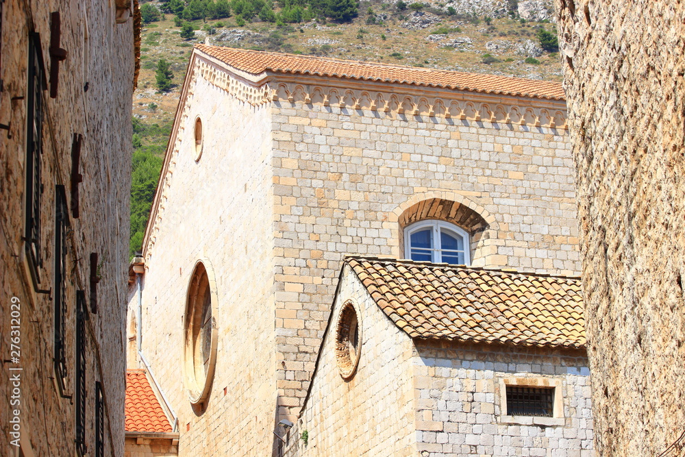 Dubrovnik old town in Croatia, architecture details