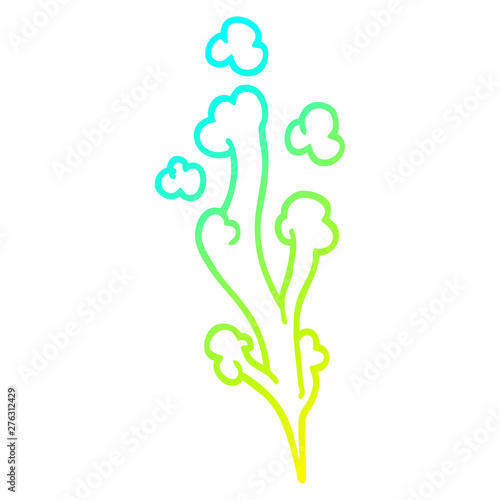 cold gradient line drawing cartoon gust of air