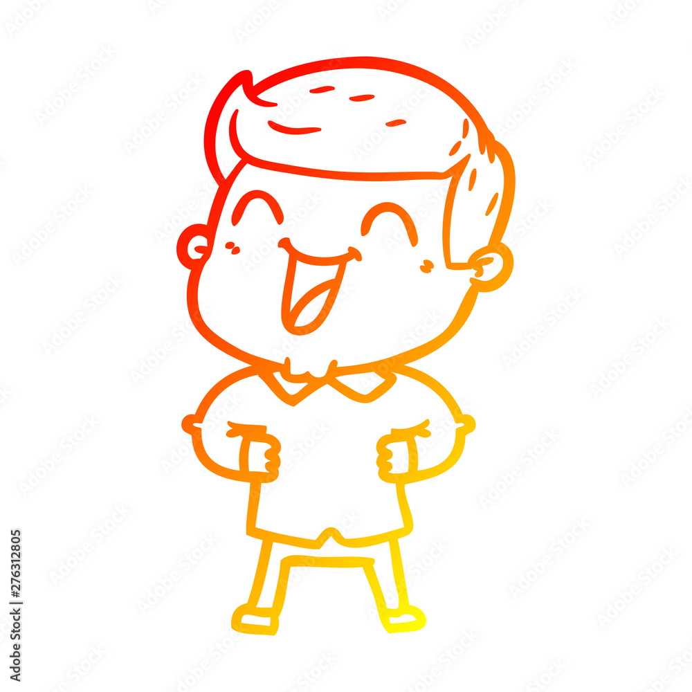 warm gradient line drawing cartoon man laughing warm gradient line drawing cartoon man laughing