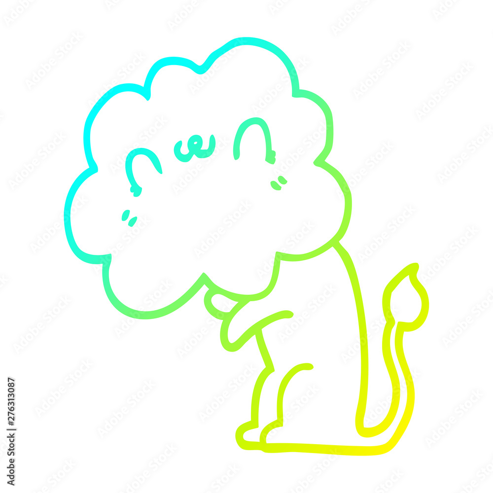 cold gradient line drawing cartoon lion cold gradient line drawing cartoon lion