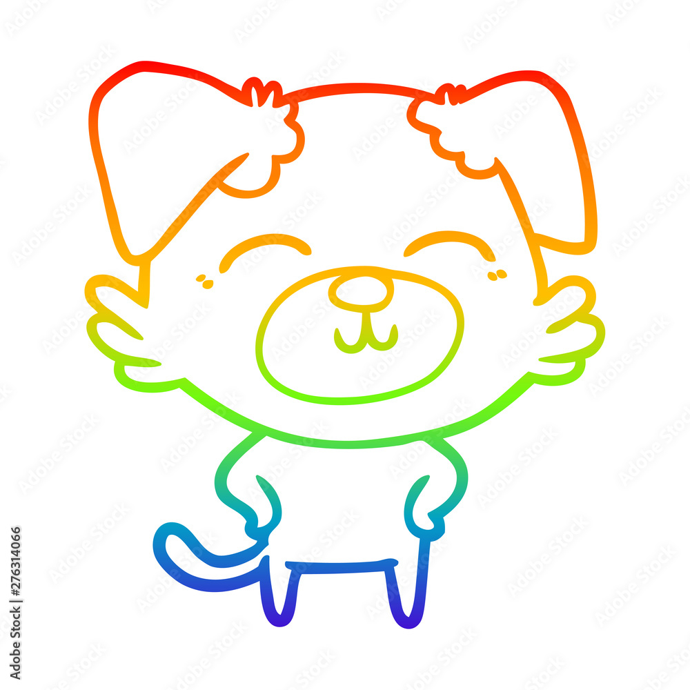 rainbow gradient line drawing cartoon dog rainbow gradient line drawing cartoon dog