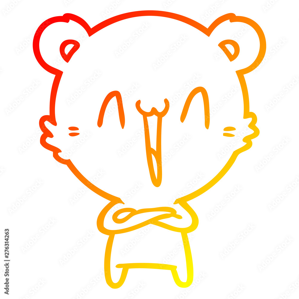 warm gradient line drawing happy bear cartoon warm gradient line drawing happy bear cartoon