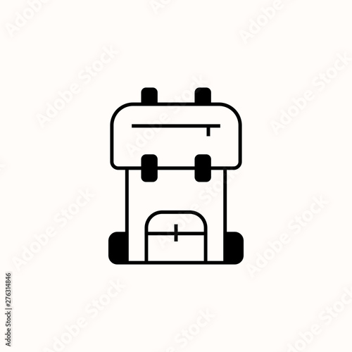 Bag icon. Camping bag. Tour bag. New trendy bag vector illustration symbol.