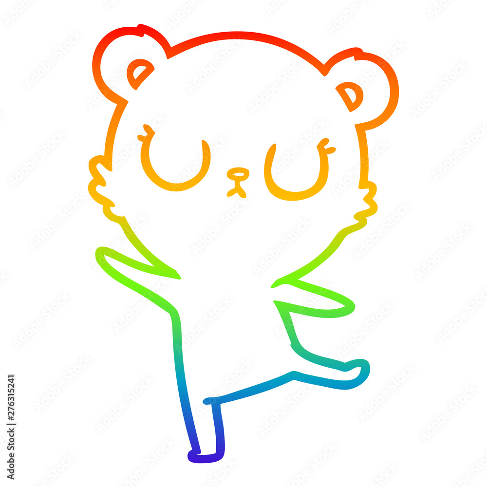 rainbow gradient line drawing peaceful cartoon polar bear rainbow gradient line drawing peaceful cartoon polar bear
