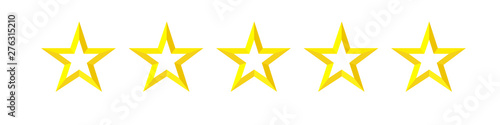 5 star rating, facet icon. Quality sign, rank star symbol. Isolated badge for website or app vector illustration
