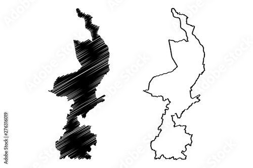 Limburg province (Kingdom of the Netherlands, Holland) map vector illustration, scribble sketch Limburg map