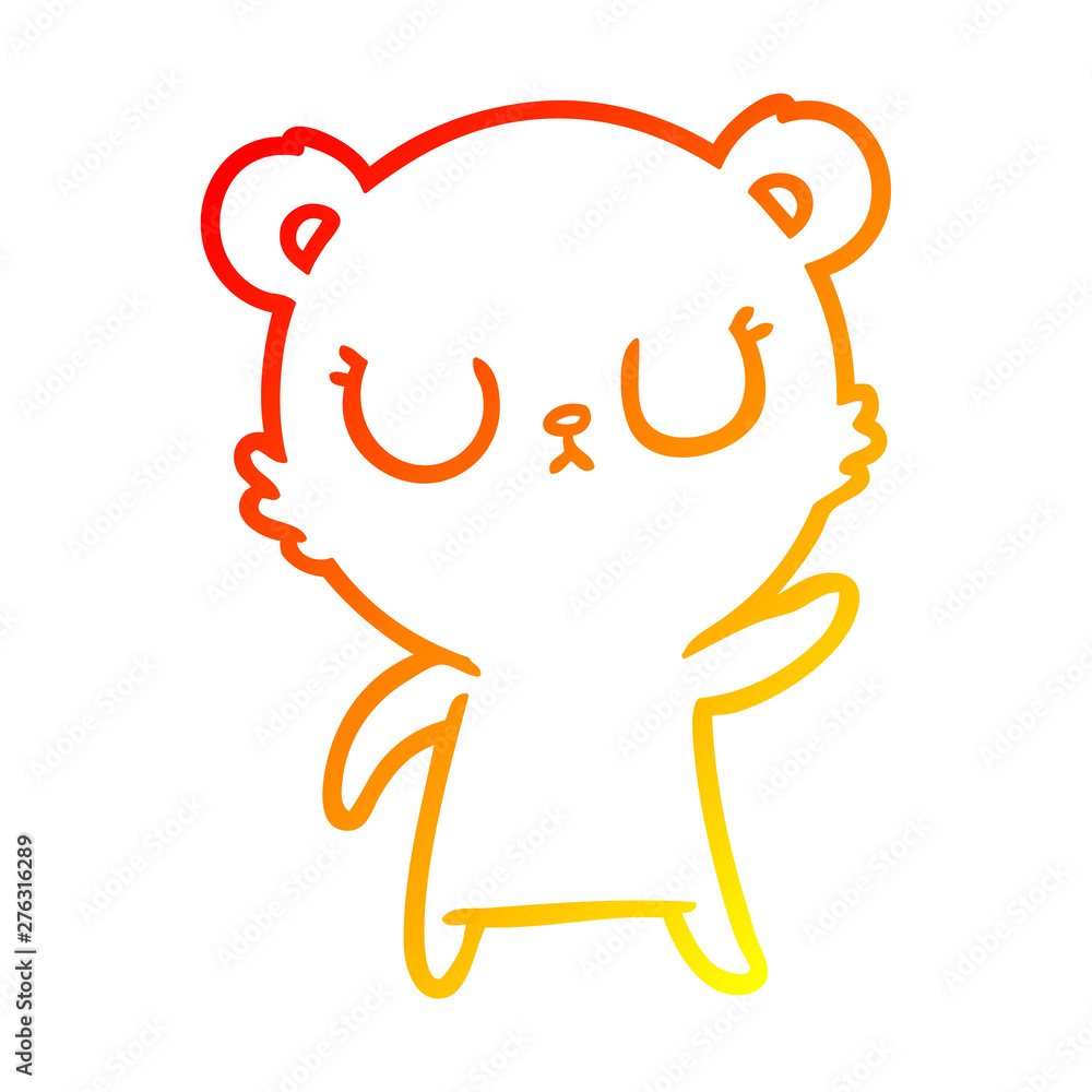 warm gradient line drawing peaceful cartoon bear warm gradient line drawing peaceful cartoon bear