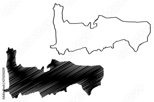 Hama Governorate (Governorates of Syria, Syrian Arab Republic) map vector illustration, scribble sketch Hama map..