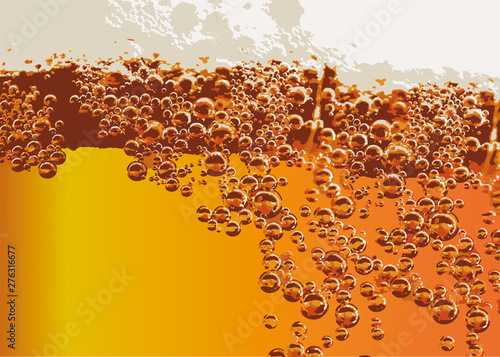 beer detail.Cold lager beer drink with bubbles and drops