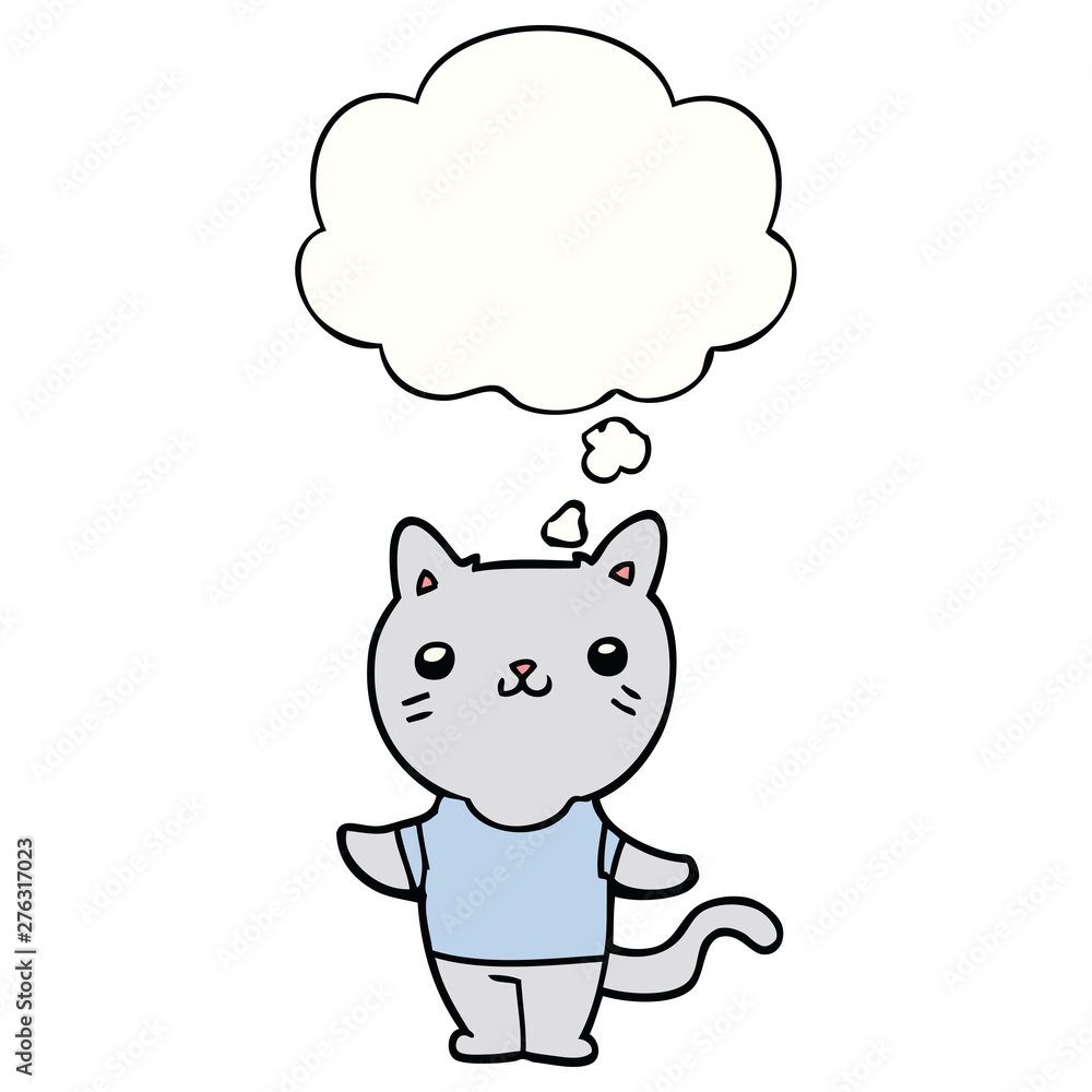cartoon cat and thought bubble cartoon cat and thought bubble