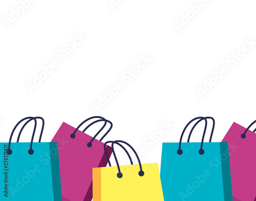set of shopping bags isolated icon