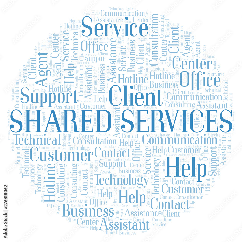 Obraz premium Shared Services word cloud.
