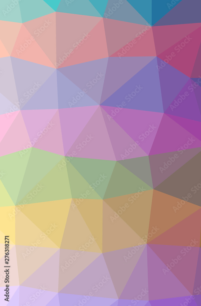 Obraz premium Illustration of abstract Green, Purple, Yellow vertical low poly background. Beautiful polygon design pattern.