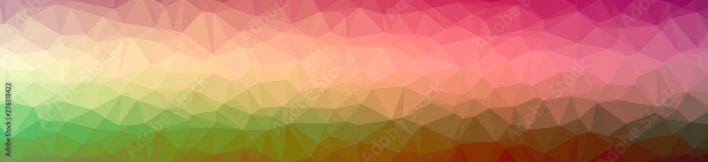 Fototapeta premium Illustration of abstract Green, Orange, Pink, Red, Yellow banner low poly background. Beautiful polygon design pattern.
