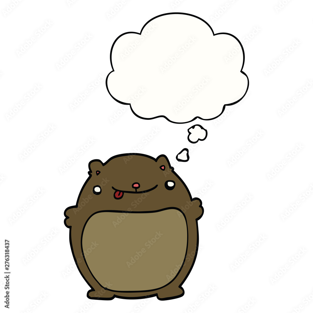 cartoon fat bear and thought bubble cartoon fat bear and thought bubble