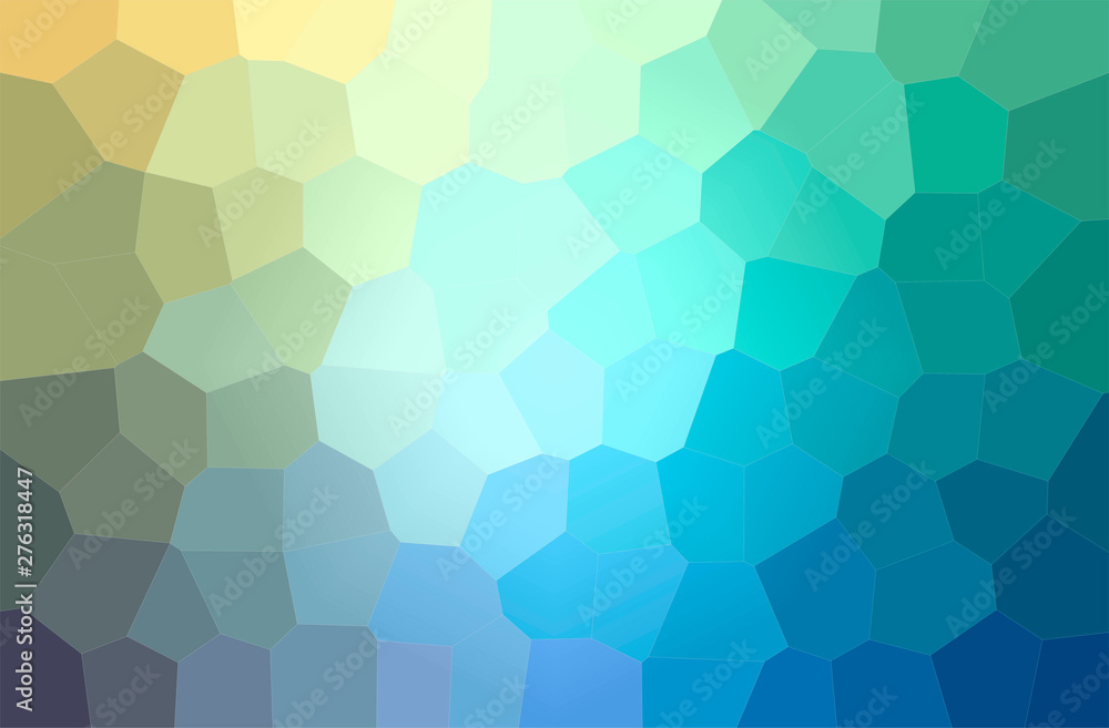 Abstract illustration of blue and green Big Hexagon background Abstract illustration of blue and green Big Hexagon background