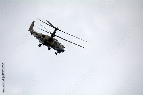 helicopter gunship in the sky